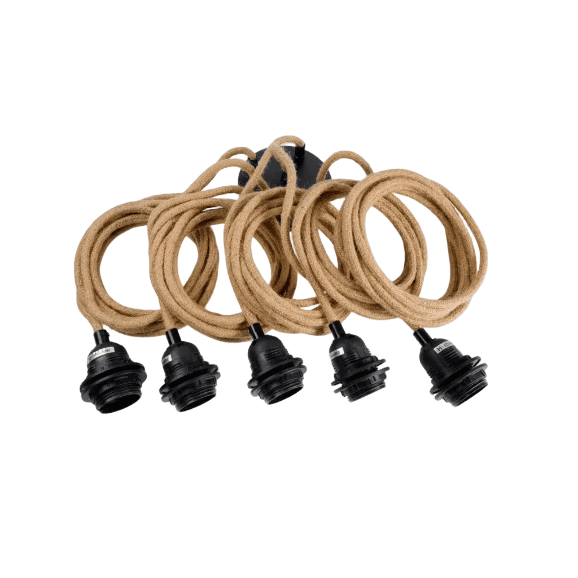 Jute Ceiling Cord with 5 E27 Sockets 3.5 m - Image 1