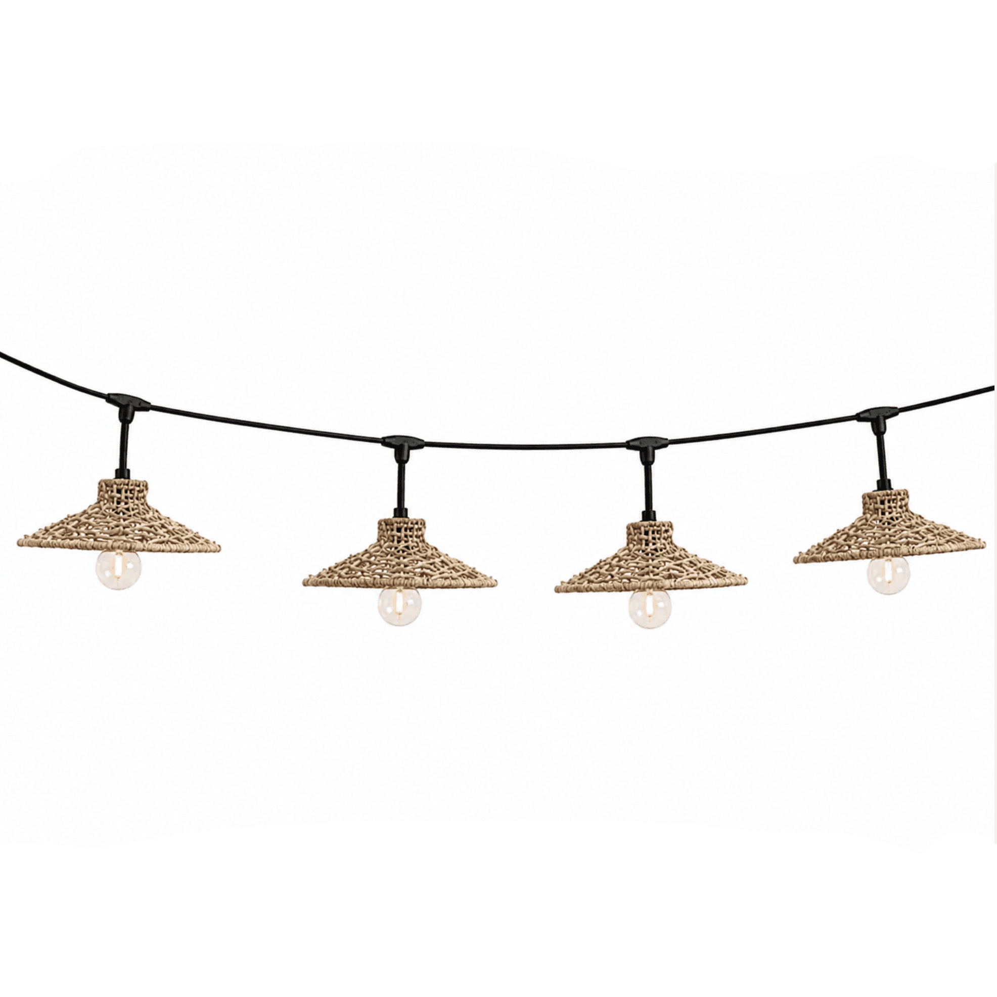 Outdoor String Lights with Woven Shades 6.5 m - Image 1