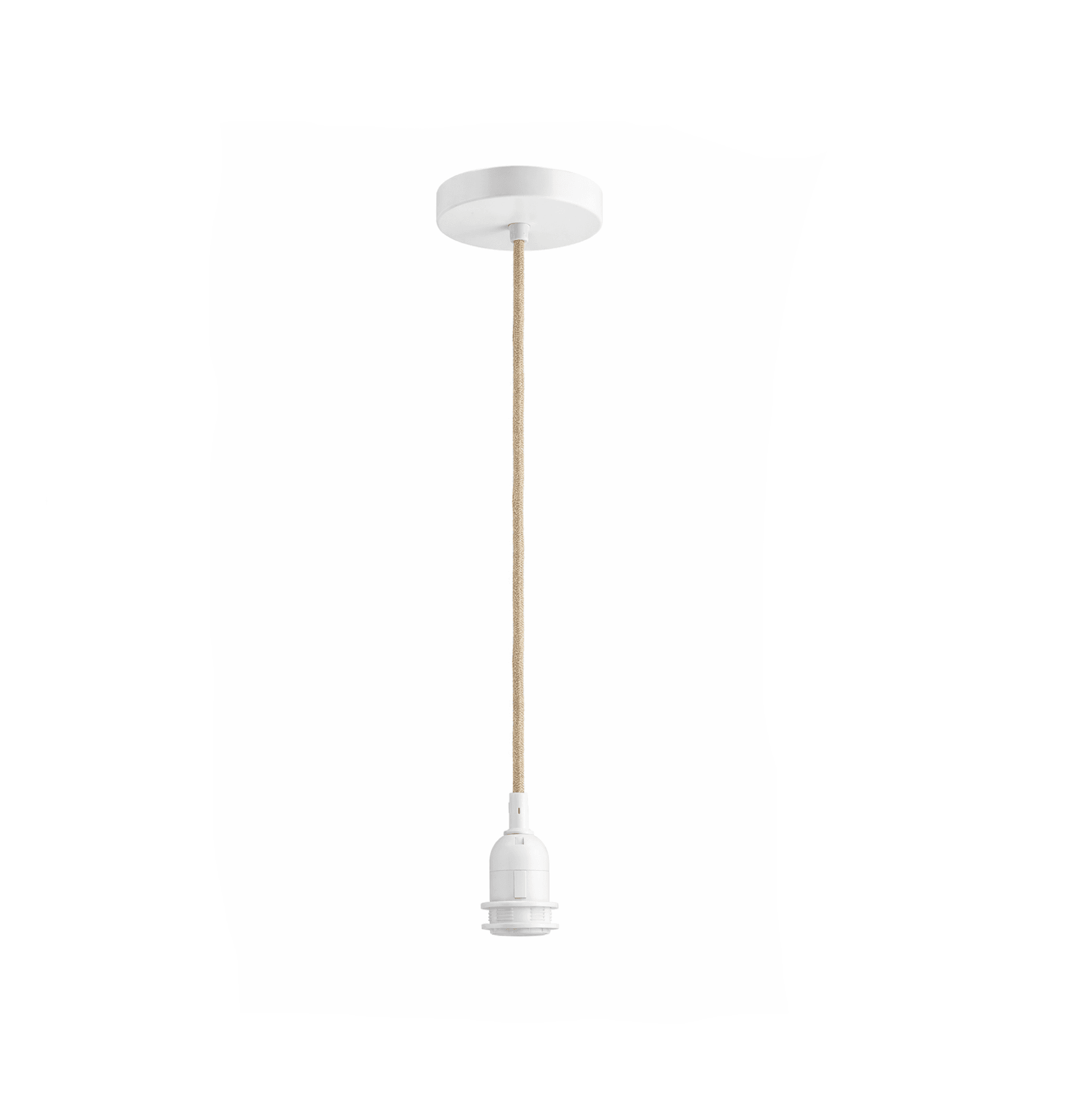 PītasLampas laelamp: valge kuppel, tekstiiljuhe, sokkel