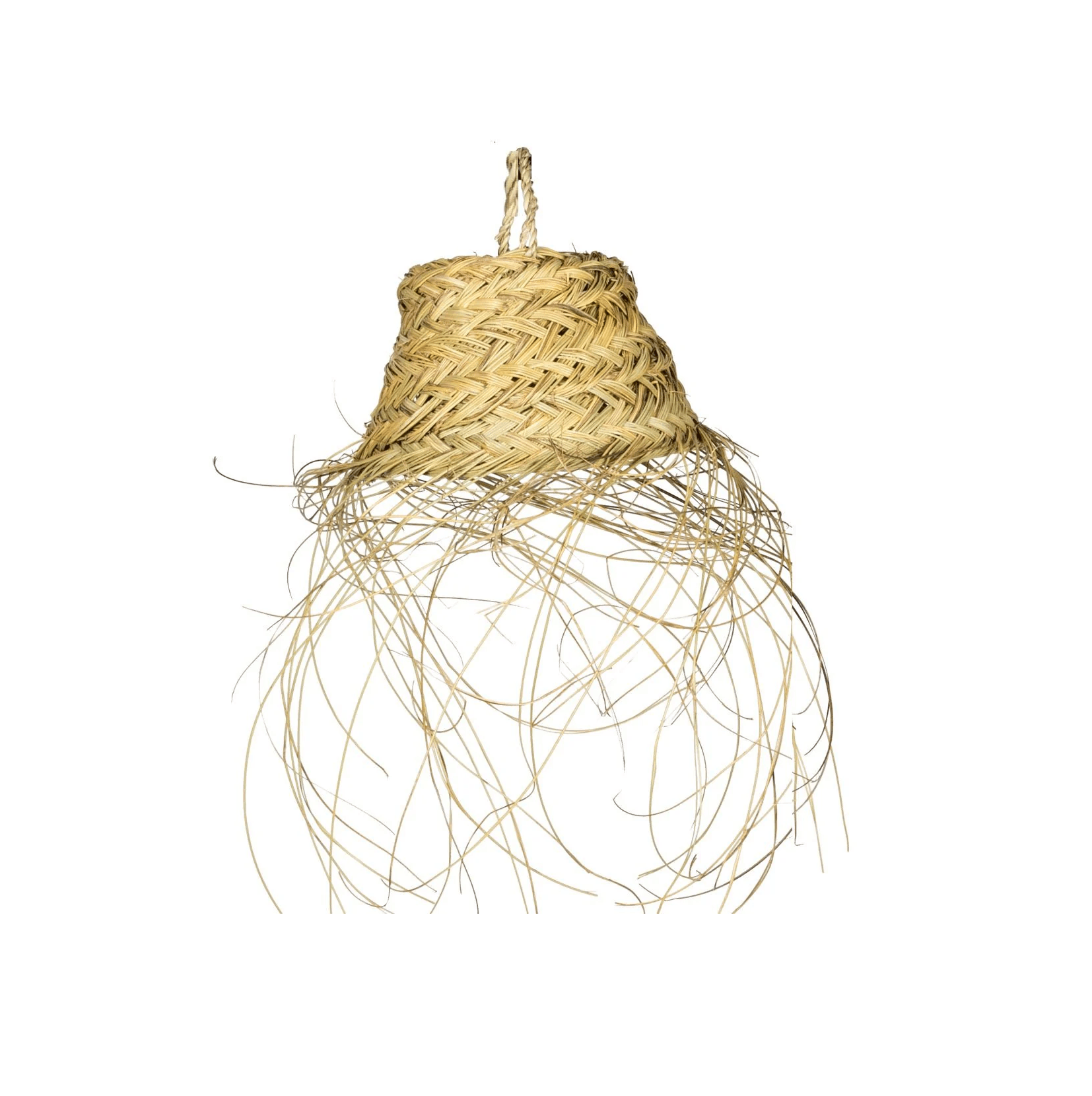 Käsitsi valmistatud laelamp pilliroost. Punutud, ökodisain.