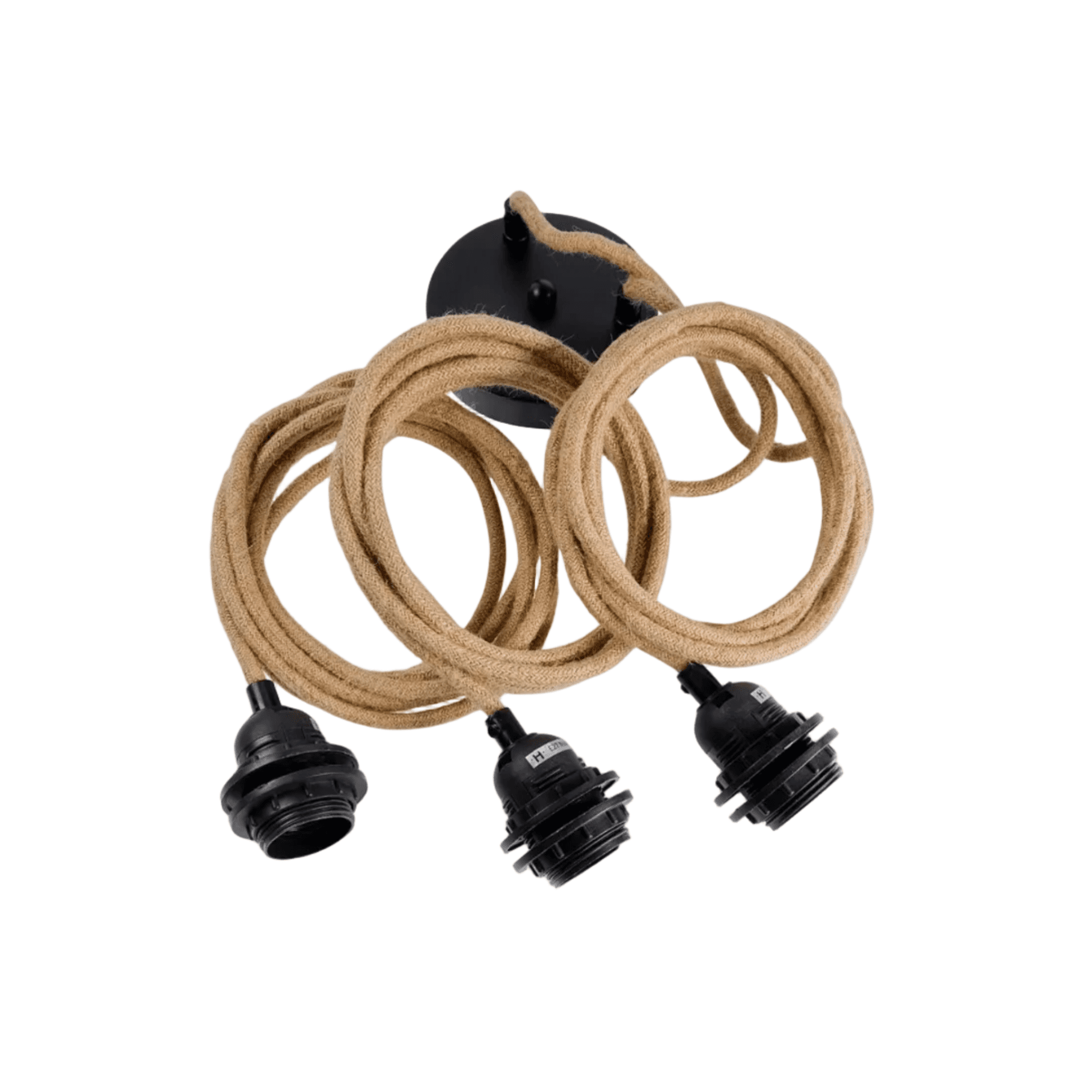Triple Jute Lamp Cord Set 2.5 m - Image 1