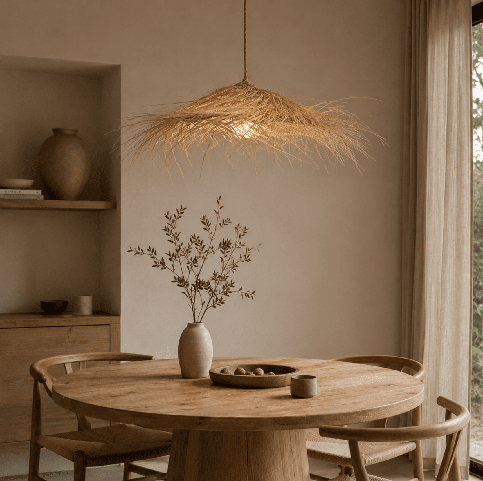 Palm Leaf Lampshade DROSME - View in a room