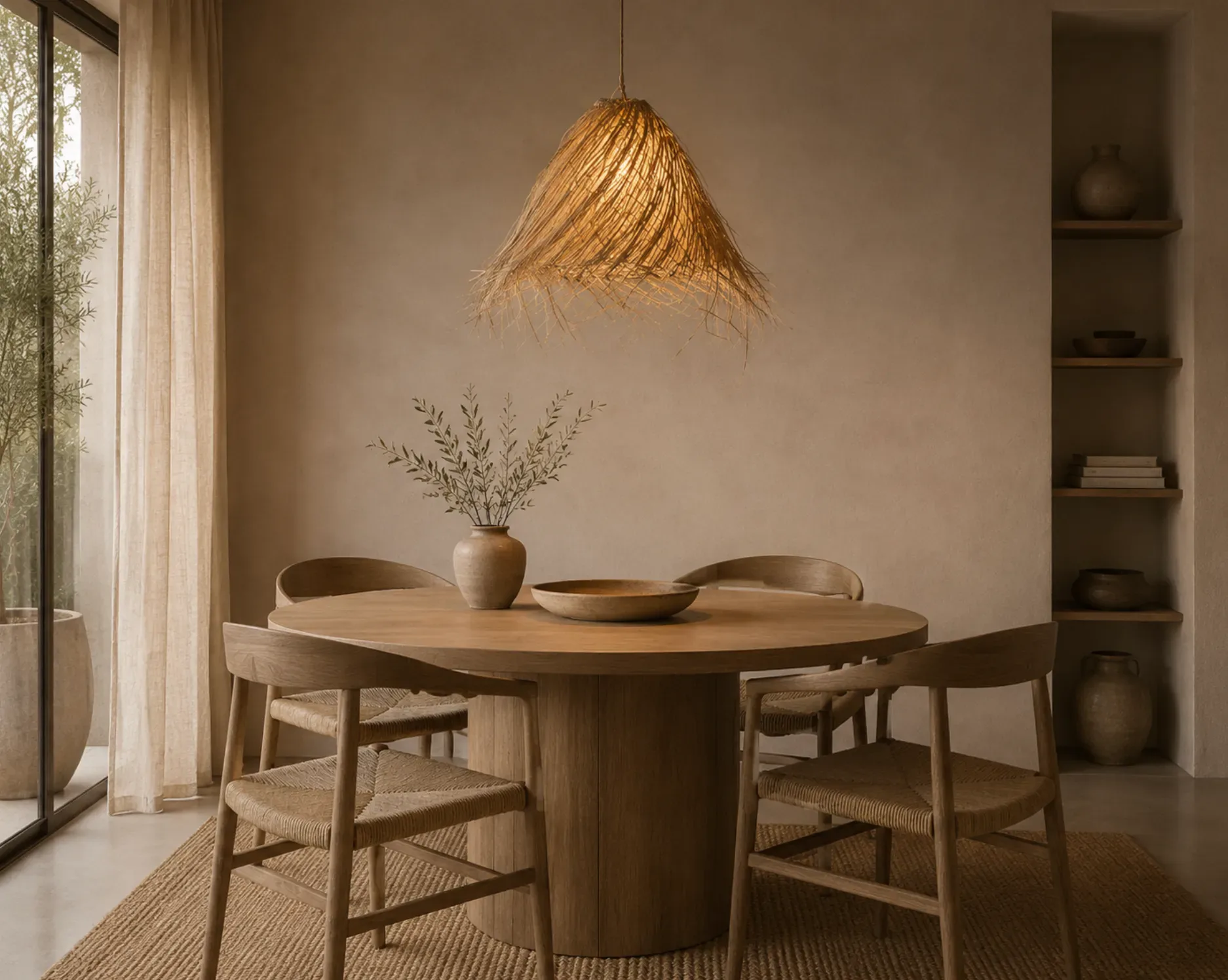 Palm Ceiling Lampshade MEDITĀCIJA - View in a room
