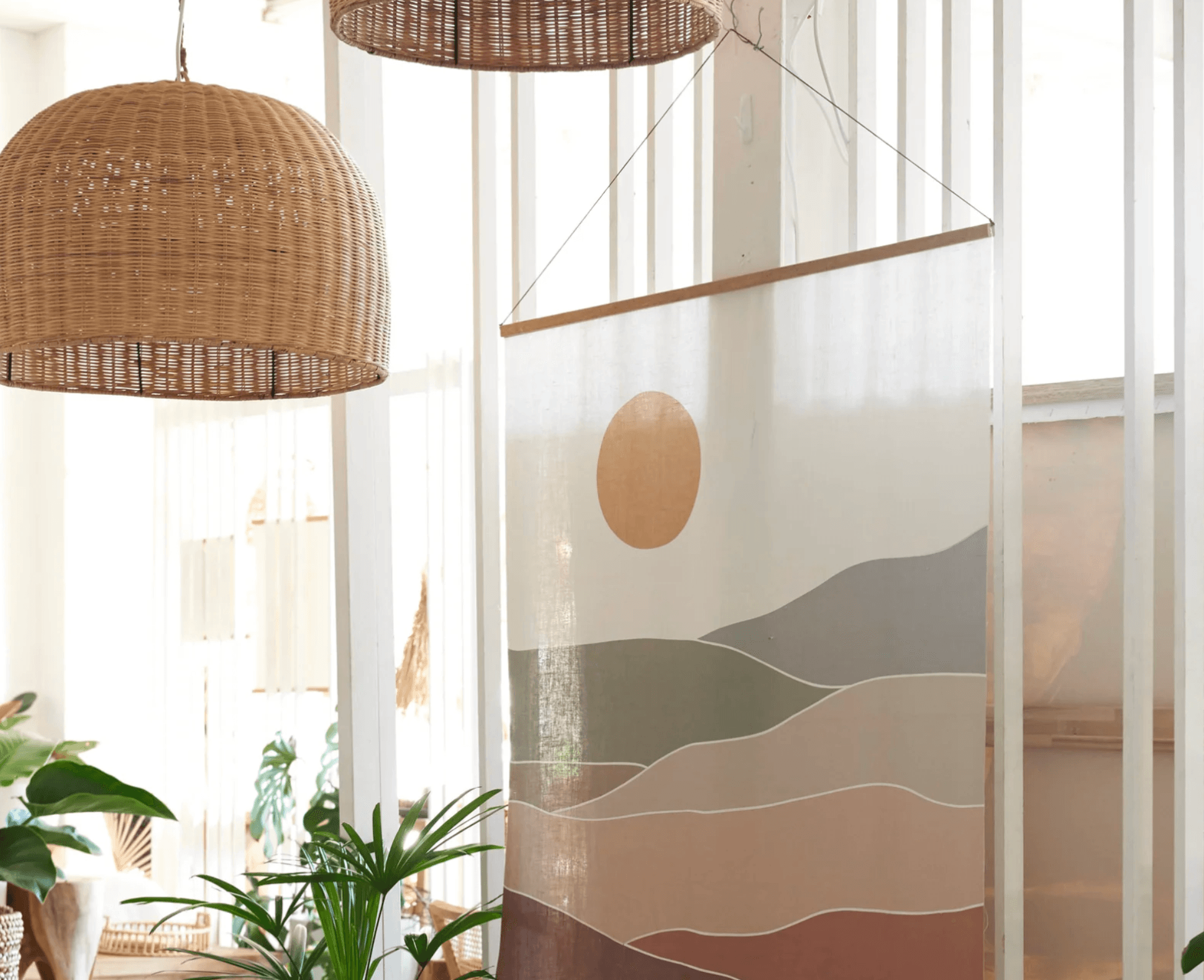 Classic Wicker Lampshade MIEZIS - Im Raum ansehen