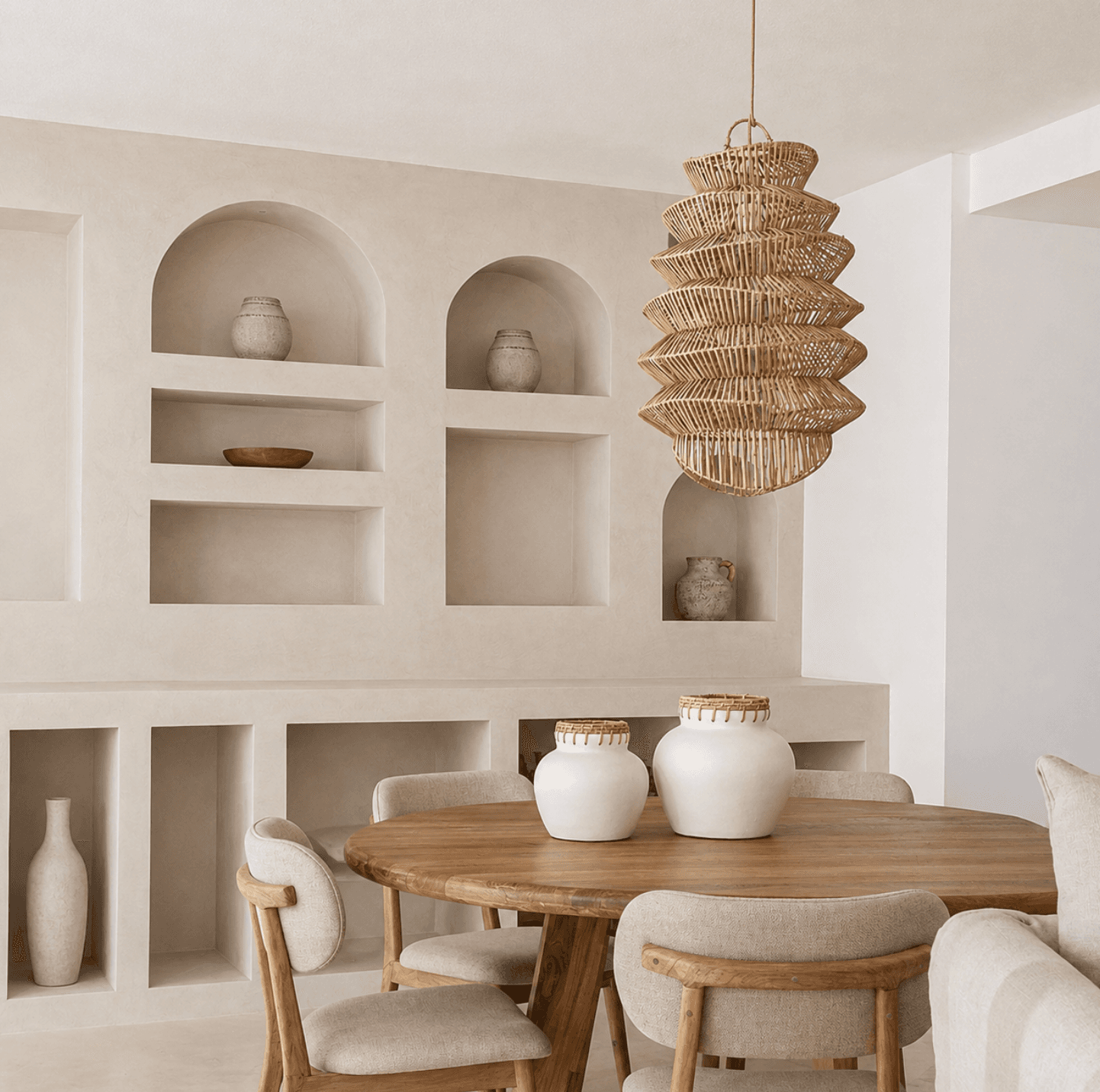 Rattan Lampshade SCULPTURE - View in a room
