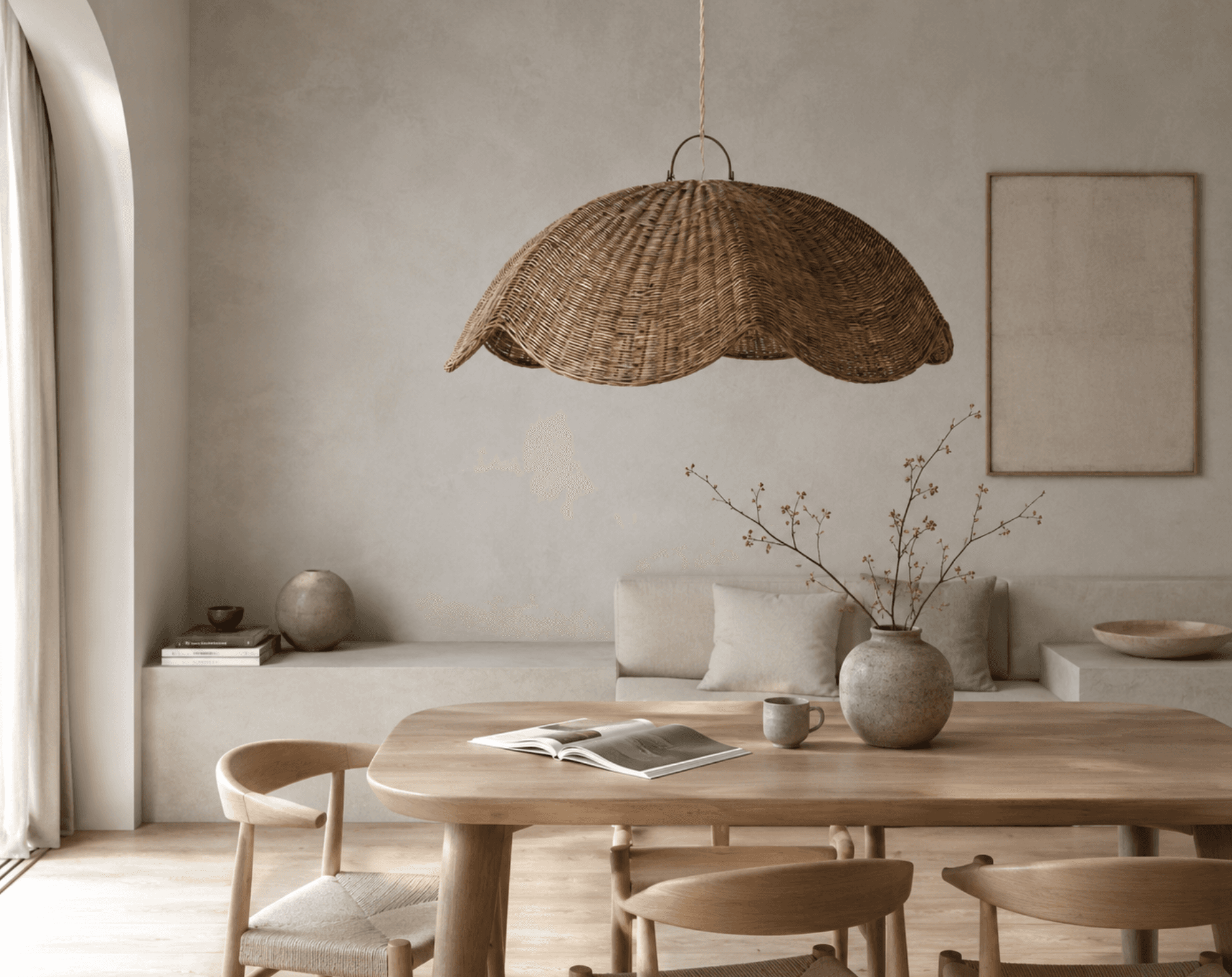Large Ceiling Lampshade VILNIS Ø 103 - View in a room