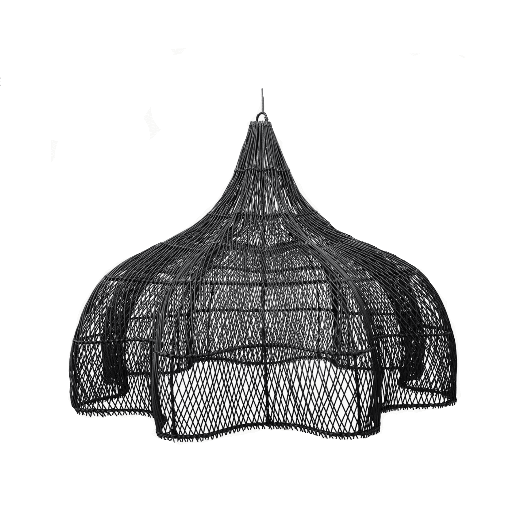 Black Rattan Lampshade LOTOSS Ø 110 - Image 1