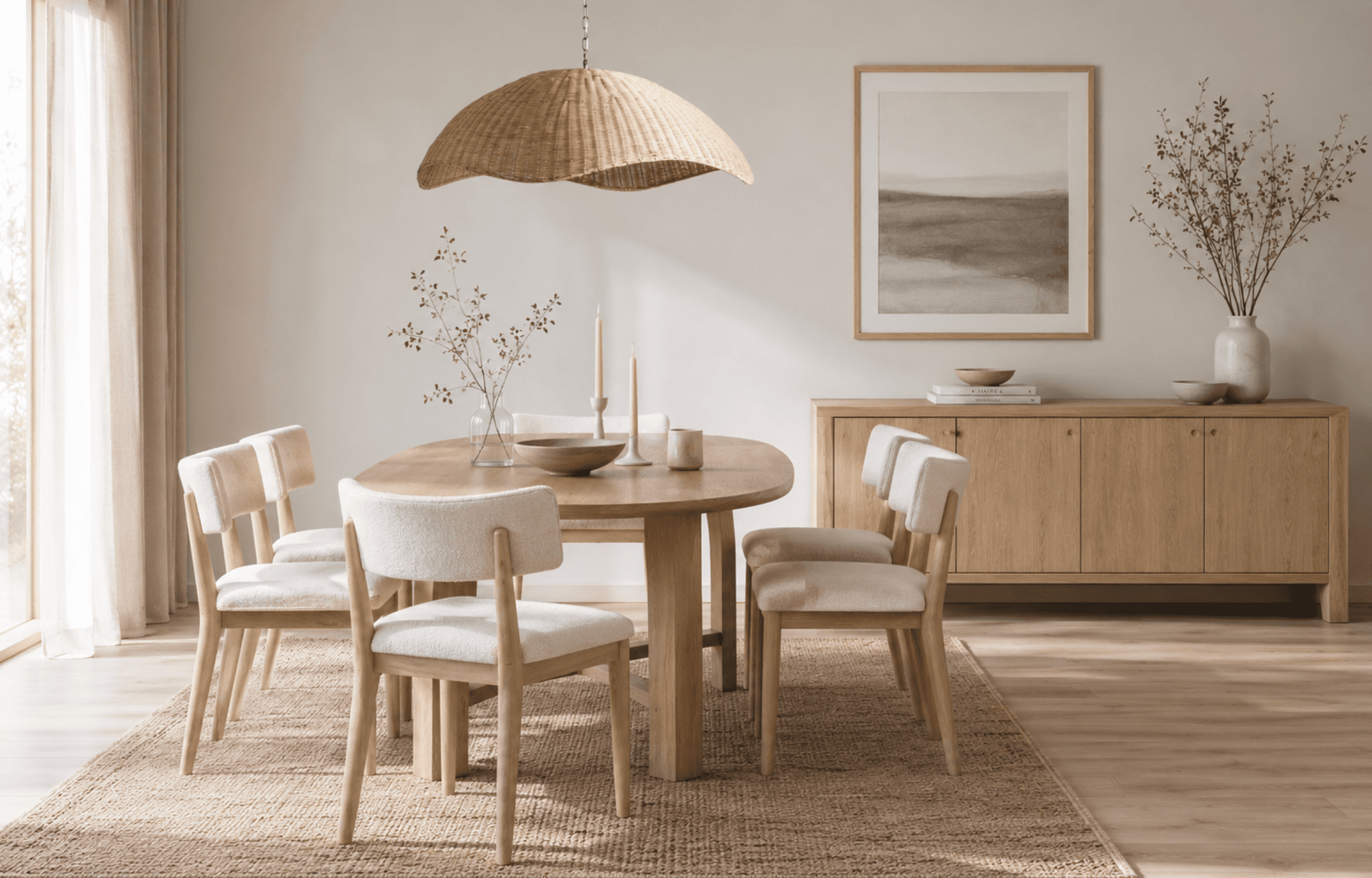 Wicker Ceiling Lamp SAULESZIEDS Ø 115 cm - Im Raum ansehen