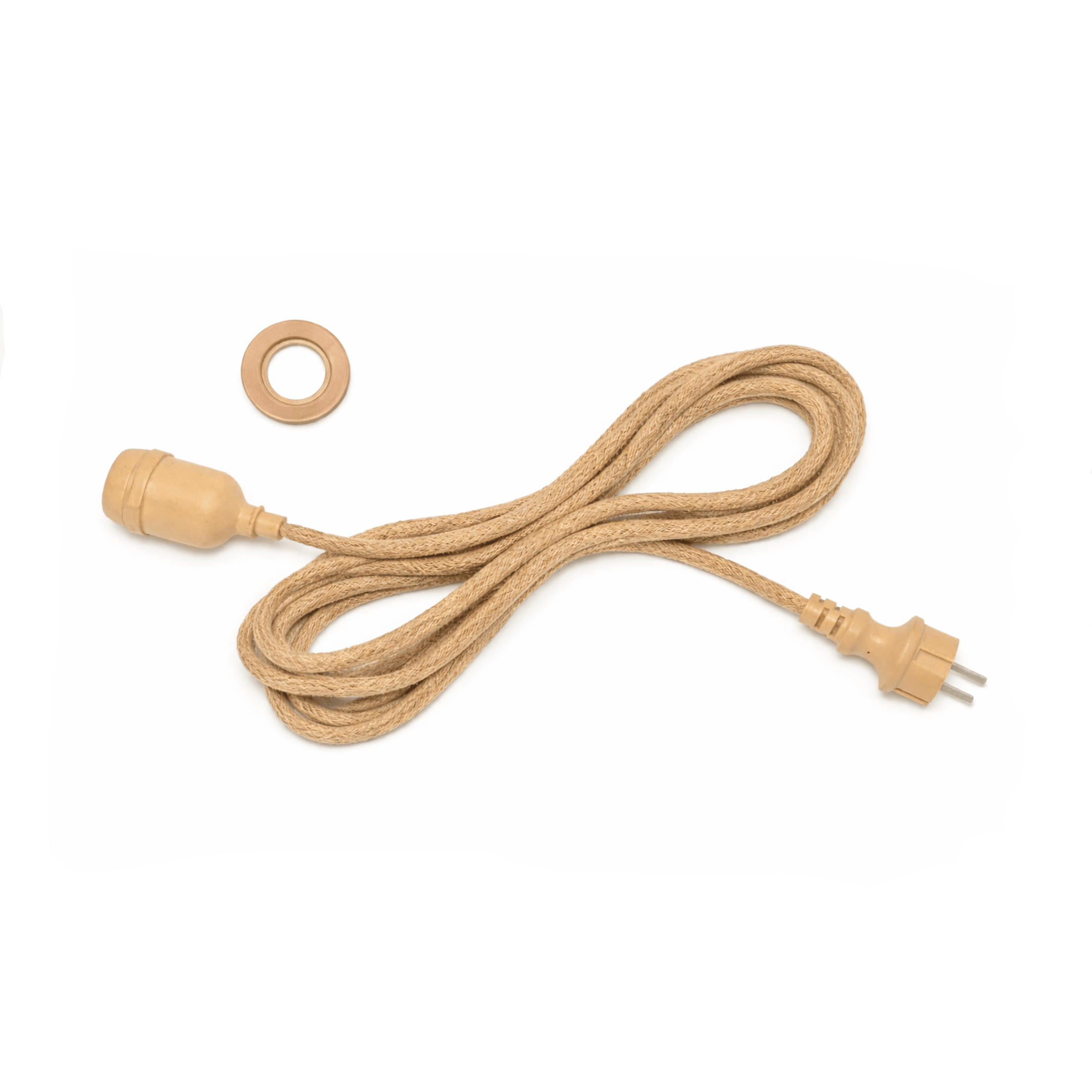 PītasLampas ceiling lamp cord, wicker weave, sand tone